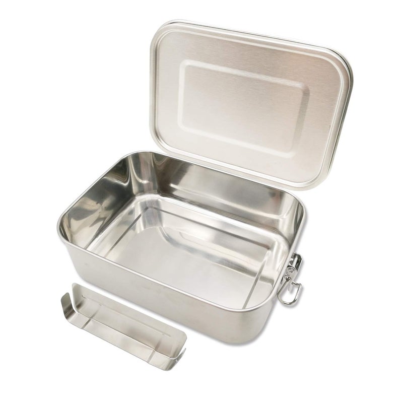 UPTRUST Leak Proof Stainless Steel Lunch Food Container, 1200ML/40oz Large Bento Boxes Metal Lunch Box for Kids or Adults - Lockable Clips Adjustable Divider included - Image 1